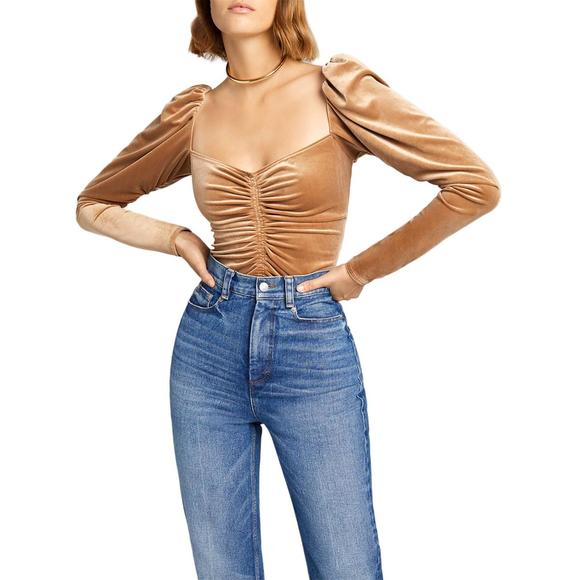 A.L.C. Tops - A.L.C. Womens Brown Sweetheart Neck a Blouse Top NWT